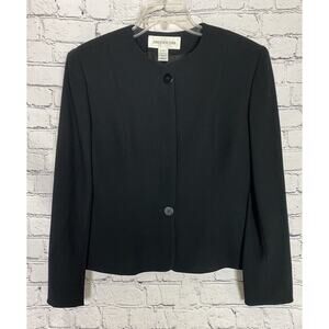 Vintage 90s Jones New York black wool blazer jacket sz‎ 8